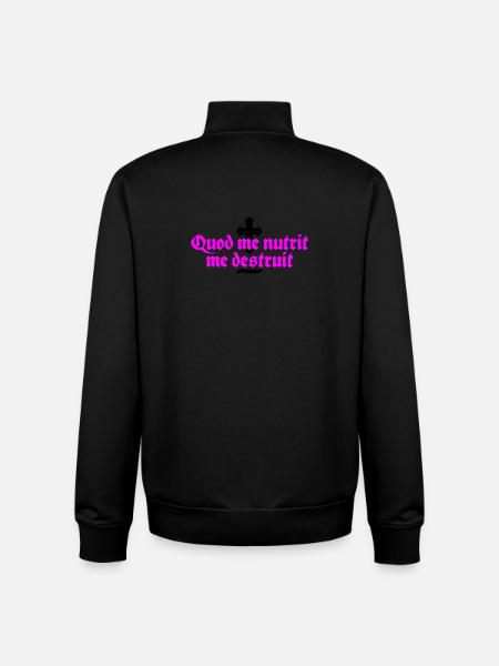 quod me nutrit me destruit - Unisex Organic Zip Sweatshirt by Stanley/Stella - black