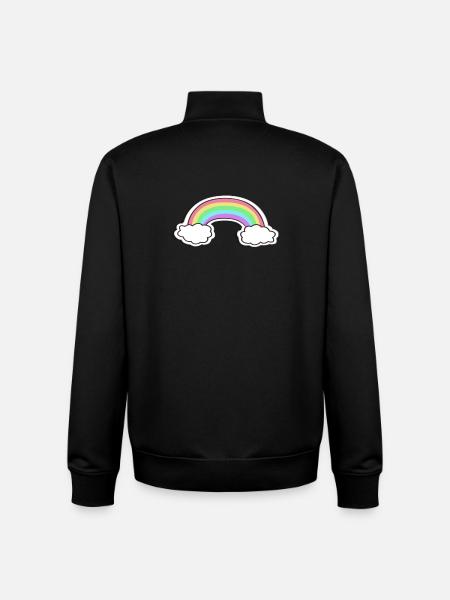 Pastel rainbow with clouds motif - Unisex Organic Zip Sweatshirt by Stanley/Stella - black