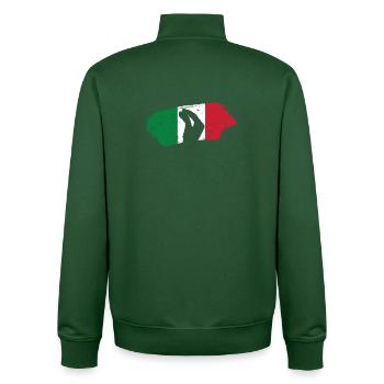 Silhouette main avec fond de drapeau italien - Sweat zippé unisexe en coton bio Stanley/Stella - vert bouteille - Dos - AI Model Male 185 dark (185cm)