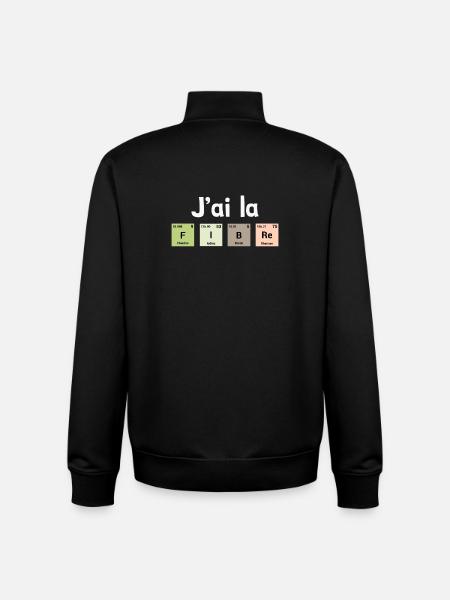 I have fiber - periodic elements - Unisex Organic Zip Sweatshirt by Stanley/Stella - black