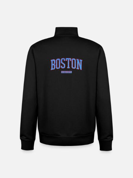 Boston City Pride Emblem - Unisex Organic Zip Sweatshirt by Stanley/Stella - black