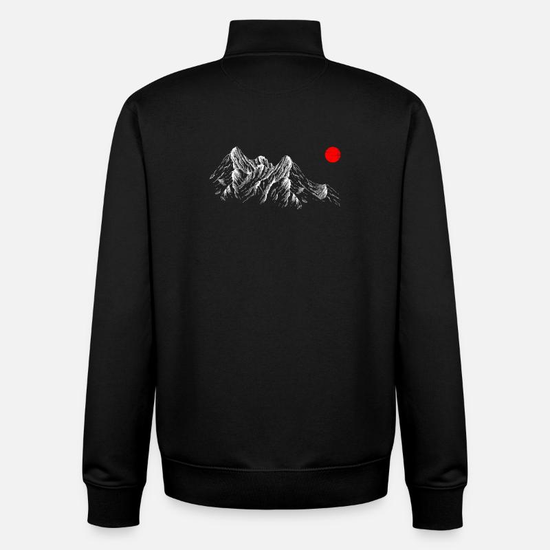 Crimson Sun Over Silent Peaks - Unisex Organic Zip Sweatshirt by Stanley/Stella - black