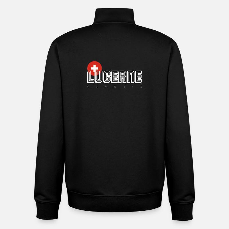 KONIZ Schweiz Flag Emblem - Unisex Organic Zip Sweatshirt by Stanley/Stella - black