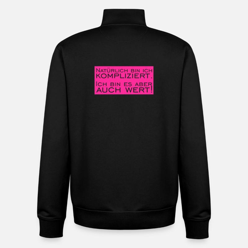 Bien sûr que je suis compliqué - Sweat zippé unisexe en coton bio Stanley/Stella - noir