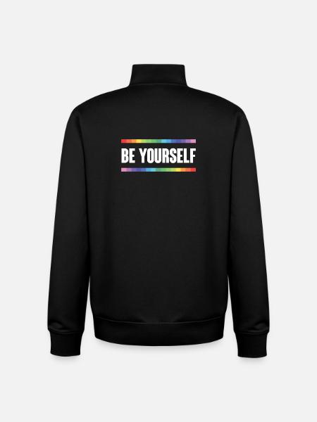 LGBTQ Pride Month - Be Yourself - Unisex Organic Zip Sweatshirt by Stanley/Stella - black