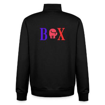 Logo de la Boxe Power - Sweat zippé unisexe en coton bio Stanley/Stella - noir - Dos - AI Model Male 185 light (185cm)