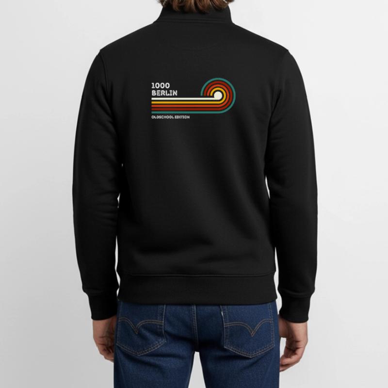 Berlin Retro Shirt Zip Code 1000 Zip Code Souvenir Unisex Organic Zip Sweatshirt by Stanley/Stella