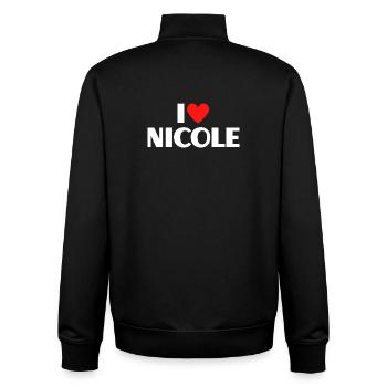 I love Nicole Rotes Herz Romantischer Name Fan - Unisex Organic Zip Sweatshirt von Stanley/Stella - Schwarz - Hinten - AI Model Male 185 light (185cm)