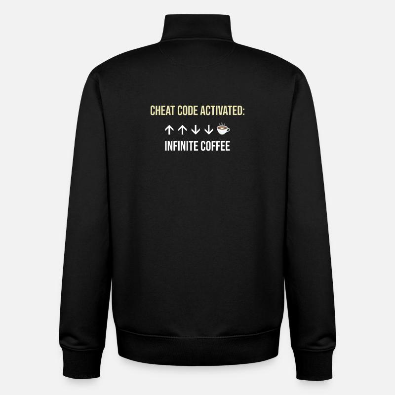 Unendlicher Kaffee Aktiver Cheat-Code - Unisex Organic Zip Sweatshirt von Stanley/Stella - Schwarz