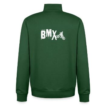 BMX Lifestyle - Unisex Organic Zip Sweatshirt von Stanley/Stella - Flaschengrün - Hinten - AI Model Male 185 dark (185cm)