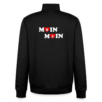 Moin Moin Herz für Hamburg - Unisex Organic Zip Sweatshirt von Stanley/Stella - Schwarz - Hinten - AI Model Male 185 light (185cm)