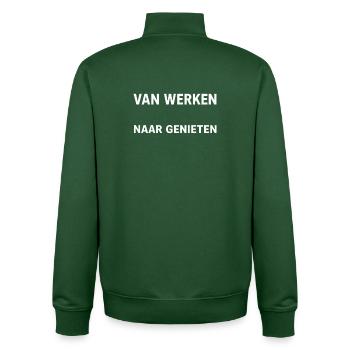 Du travail au plaisir - Sweat zippé unisexe en coton bio Stanley/Stella - vert bouteille - Dos - AI Model Male 185 dark (185cm)