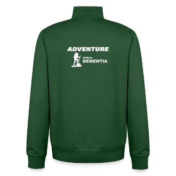 CLIMBING ADVENTURE - Unisex Organic Zip Sweatshirt by Stanley/Stella - bottle green - Back - AI Model Male 185 dark (185cm)