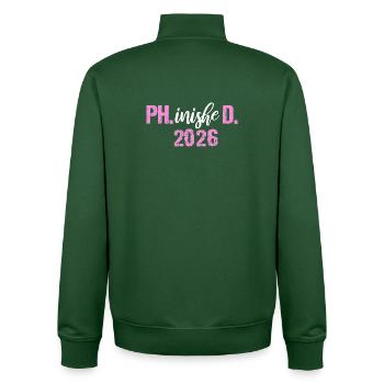 Doktor 2026 Abschluss Philister Dissertation Phd - Unisex Organic Zip Sweatshirt von Stanley/Stella - Flaschengrün - Hinten - AI Model Male 185 dark (185cm)
