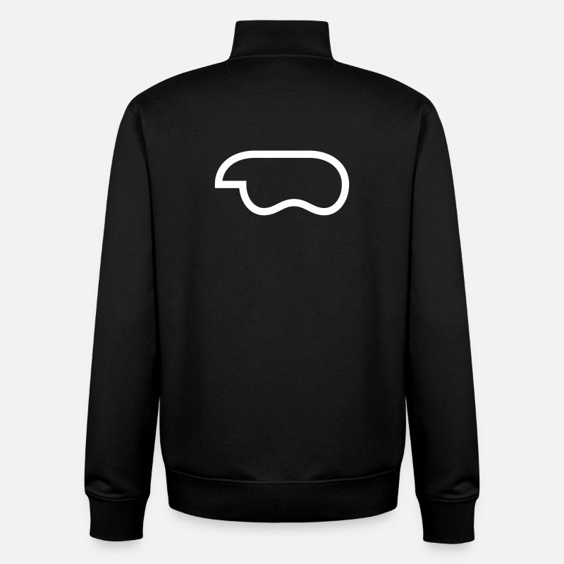 Controller-Outline-White - Unisex Organic Zip Sweatshirt by Stanley/Stella - black