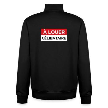 célibataire - Sweat zippé unisexe en coton bio Stanley/Stella - noir - Dos - AI Model Male 185 light (185cm)