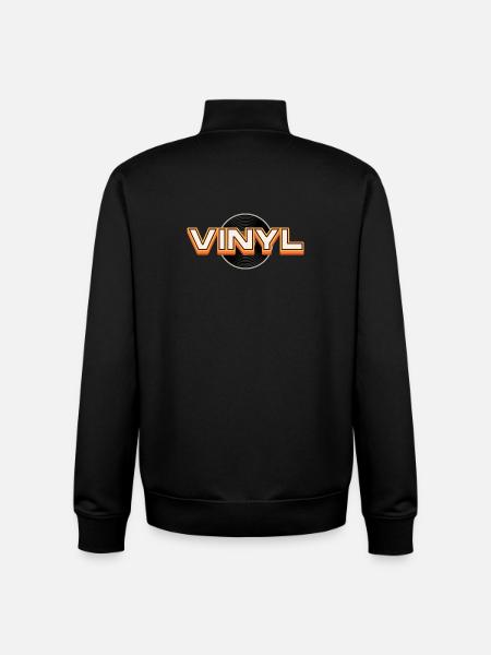 Vinyl Retro Typography Design - Unisex Organic Zip Sweatshirt by Stanley/Stella - black