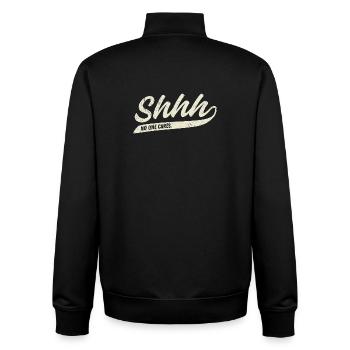 Pssst... Niemanden interessiert sich - Unisex Organic Zip Sweatshirt von Stanley/Stella - Schwarz - Hinten - AI Model Male 185 light (185cm)
