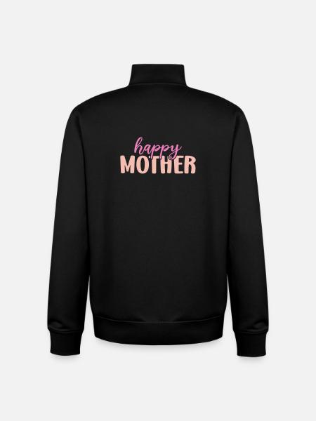 Glückliche Mutter - Unisex Organic Zip Sweatshirt von Stanley/Stella - Schwarz