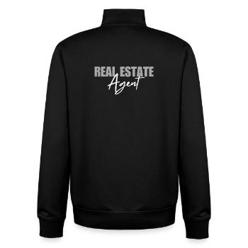 Immobilienmakler und Makler - Unisex Organic Zip Sweatshirt von Stanley/Stella - Schwarz - Hinten - AI Model Male 185 light (185cm)