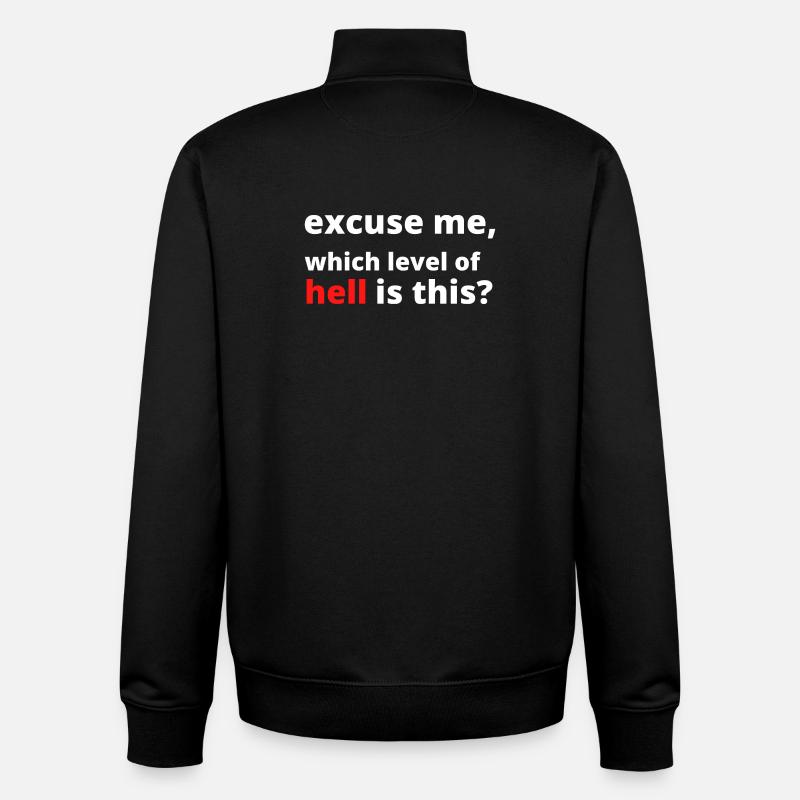 Drôle de dicton sarcastique - Sweat zippé unisexe en coton bio Stanley/Stella - noir