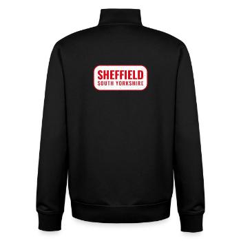 Sheffield - Unisex Organic Zip Sweatshirt by Stanley/Stella - black - Back - AI Model Male 185 light (185cm)