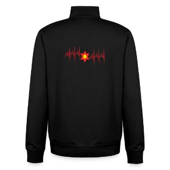 L’étoile de David sur les signaux cardiaques. - Sweat zippé unisexe en coton bio Stanley/Stella - noir - Dos - AI Model Male 185 light (185cm)