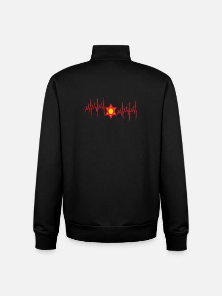 David's Star on cardiac signals. - Unisex Organic Zip Sweatshirt by Stanley/Stella - black