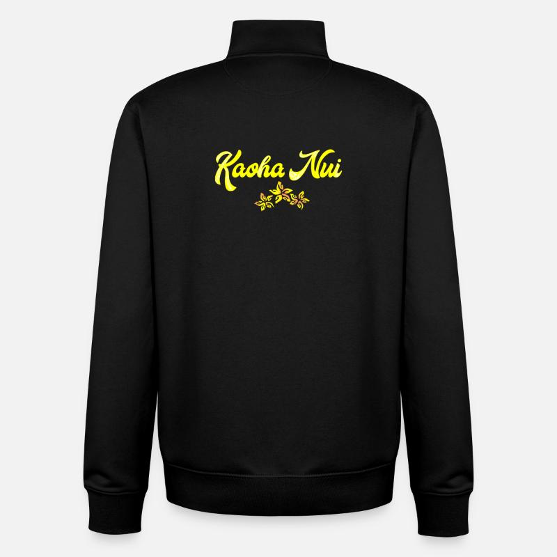 KAOHA NUI (Gelb) - Unisex Organic Zip Sweatshirt von Stanley/Stella - Schwarz