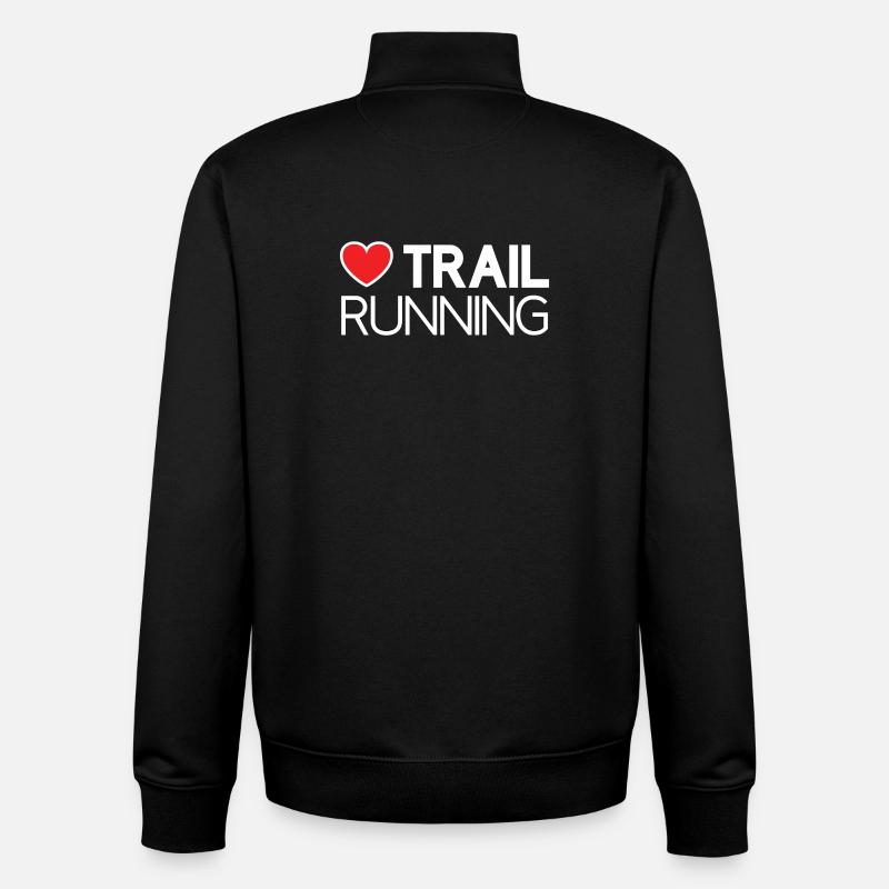 I Love Trail Running - Unisex Organic Zip Sweatshirt by Stanley/Stella - black
