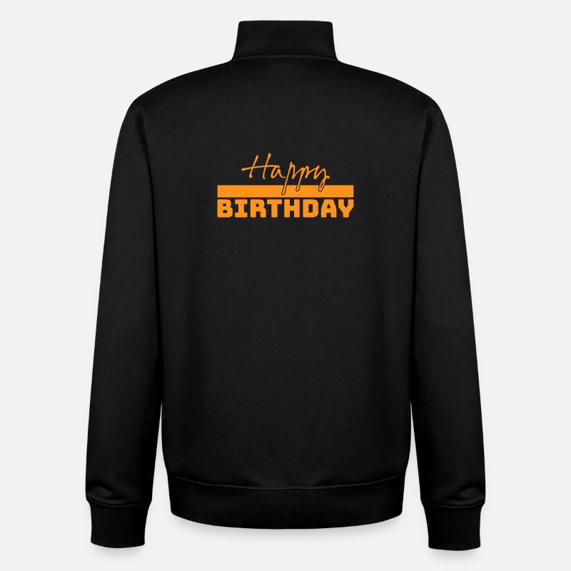 Tshirt joyeux anniversaire - Sweat zippé unisexe en coton bio Stanley/Stella - noir