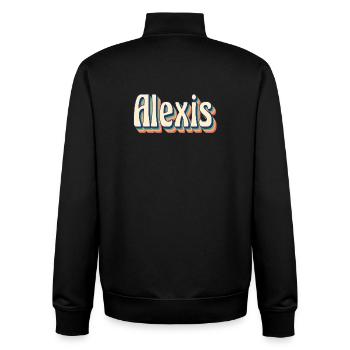 Vintage Retro Alexis T-Shirt T-Shirt Geschenkidee - Unisex Organic Zip Sweatshirt von Stanley/Stella - Schwarz - Hinten - AI Model Male 185 light (185cm)