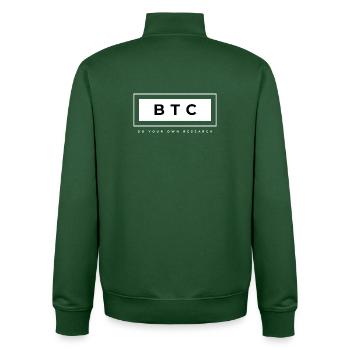 BTC DYOR - Sweat zippé unisexe en coton bio Stanley/Stella - vert bouteille - Dos - AI Model Male 185 dark (185cm)