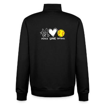 Softball-Spieler Softball - Unisex Organic Zip Sweatshirt von Stanley/Stella - Schwarz - Hinten - AI Model Male 185 light (185cm)
