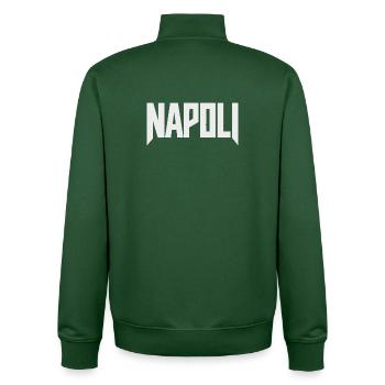 Naples - Naples lettrage blanc - Sweat zippé unisexe en coton bio Stanley/Stella - vert bouteille - Dos - AI Model Male 185 dark (185cm)