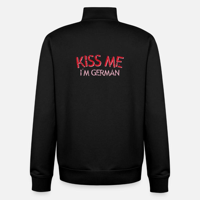 Embrasse-moi je suis allemand - Sweat zippé unisexe en coton bio Stanley/Stella - noir