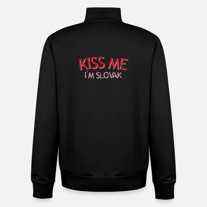 Küss mich, ich bin slowakisch Graffiti - Unisex Organic Zip Sweatshirt von Stanley/Stella - Schwarz