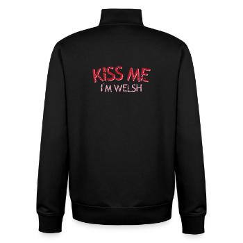 Küss mich, ich bin Waliser - Unisex Organic Zip Sweatshirt von Stanley/Stella - Schwarz - Hinten - AI Model Male 185 light (185cm)