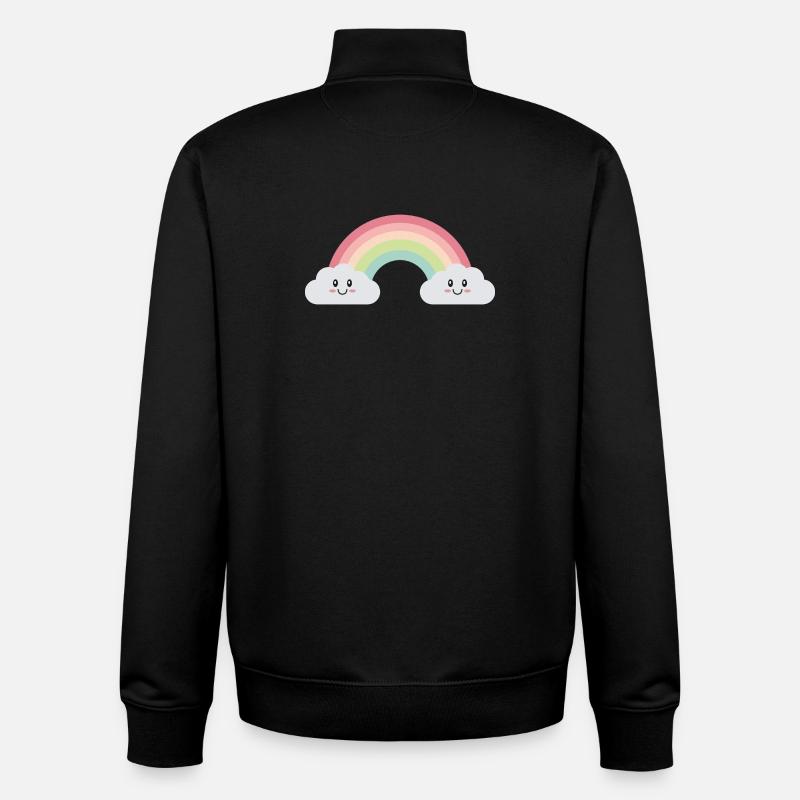 Rainbow clouds - Unisex Organic Zip Sweatshirt by Stanley/Stella - black