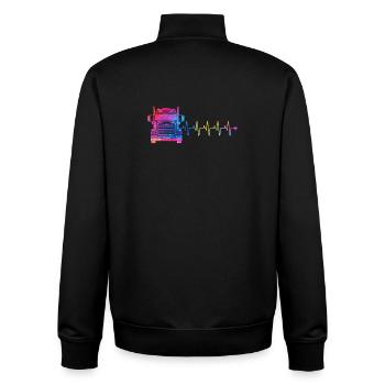 Camion Battement de Cœur - Sweat zippé unisexe en coton bio Stanley/Stella - noir - Dos - AI Model Male 185 light (185cm)