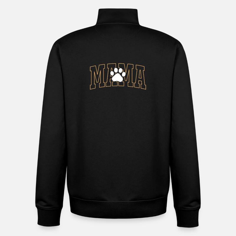 Maman avec empreinte de patte - Sweat zippé unisexe en coton bio Stanley/Stella - noir