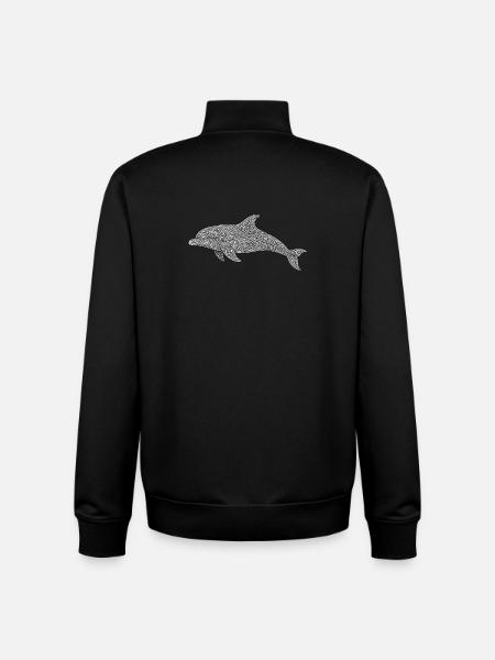 Dolphin - Unisex Organic Zip Sweatshirt by Stanley/Stella - black