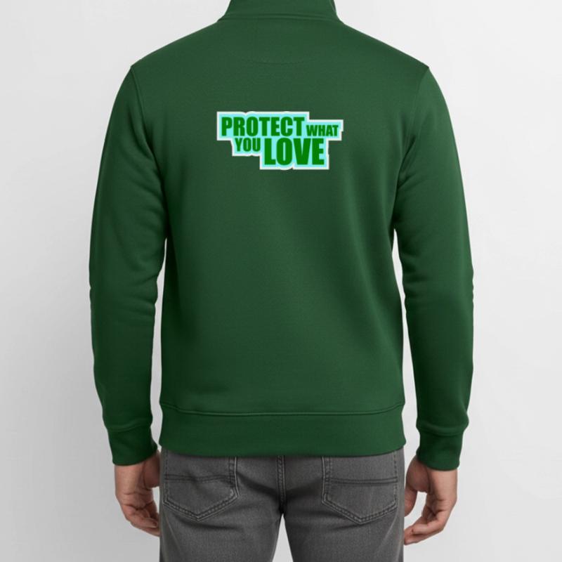Déclaration de protection de la nature Protéger ce que vous aimez Logo de la Déclaration de Protection de la Nature Sweat zippé unisexe en coton bio Stanley/Stella