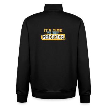 It's Time to Get Greater - Unisex Organic Zip Sweatshirt by Stanley/Stella - black - Back - AI Model Male 185 light (185cm)