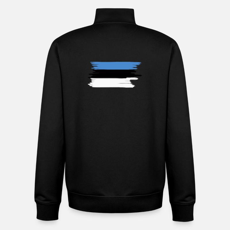 Drapeau estonien - Sweat zippé unisexe en coton bio Stanley/Stella - noir