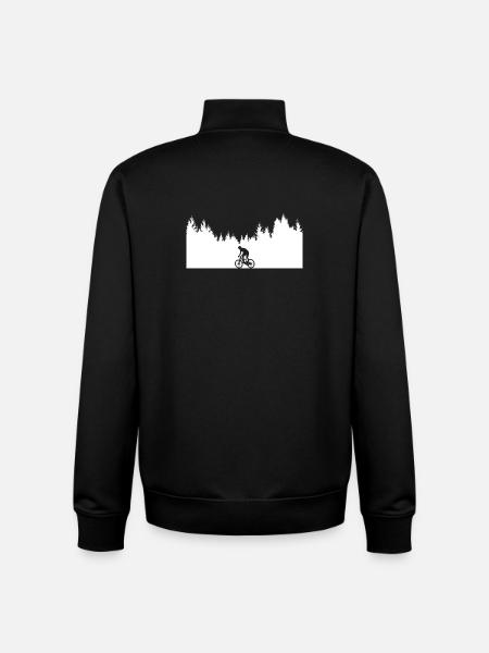 Bicycle _Mountainbike _Wald - Unisex Organic Zip Sweatshirt by Stanley/Stella - black