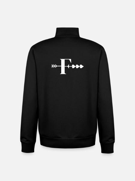 Letter f arrow heart - Unisex Organic Zip Sweatshirt by Stanley/Stella - black