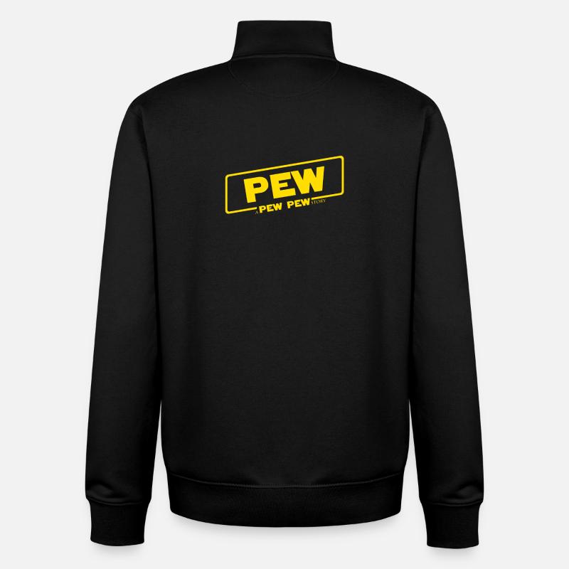 Une histoire de Pew Pew - Sweat zippé unisexe en coton bio Stanley/Stella - noir