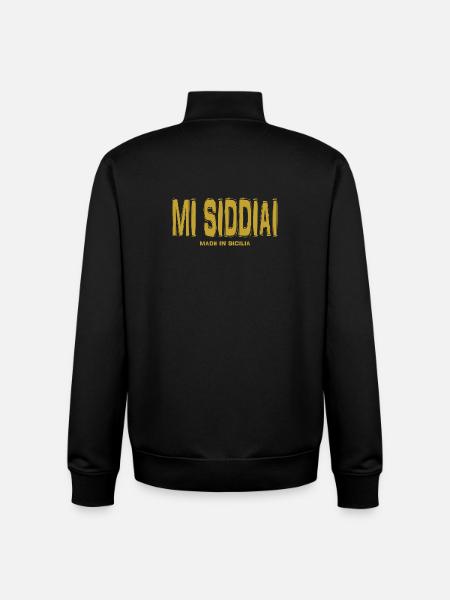 maglietta Sicilia t-shirt mi siddiai siciliano - Felpa unisex con zip in cotone biologico di Stanley/Stella - nero