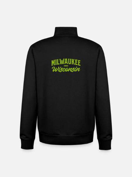 Milwaukee, Wisconsin Vintage-skrift - Stanley/Stella unisex sweatshirt med lynlås i økologisk - sort